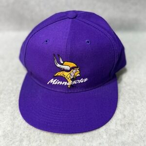 New Era Minnesota Vikings Hat NFL‎ Football Purple Fitted Cap Size 7 3/8